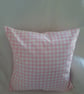 Pink and white Cotton gingham cushion cover - Image 3