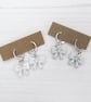 White Glitter bow earrings, stud or huggie hoops - Image 8