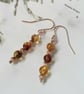 Baltic Amber Drop Rose Gold Vermeil Earrings - Image 1