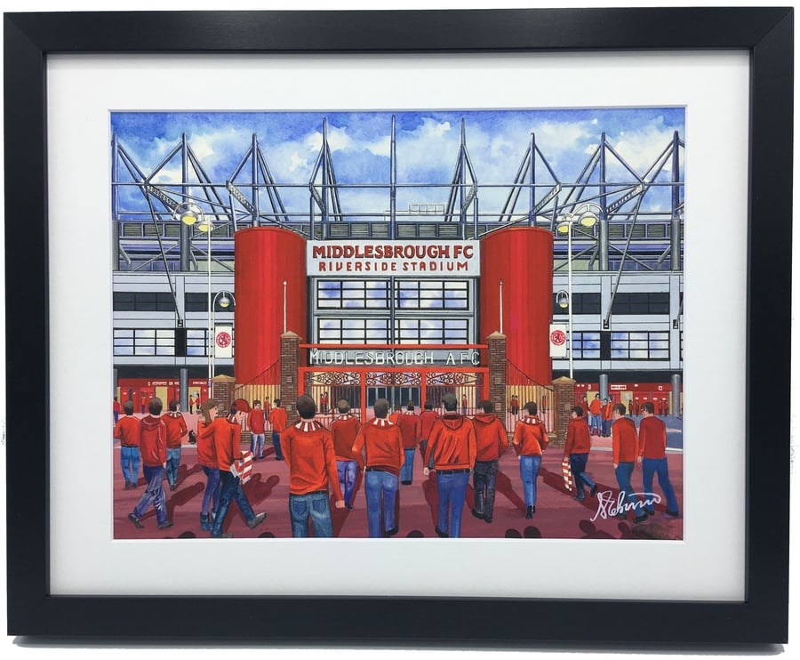 Middlesbrough F.C, Riverside Stadium, High Quality Framed Football Art Print