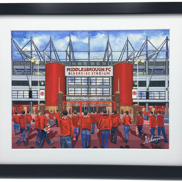 Middlesbrough F.C, Riverside Stadium, High Quality Framed Football Art Print