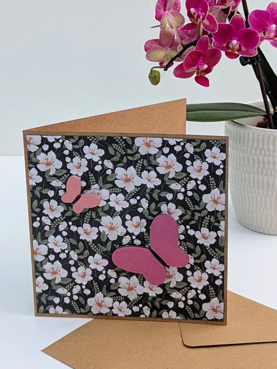 Butterflies any occasion card for her for a Birthday, Get Well, thank you