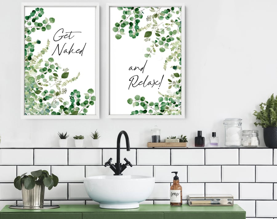 Plant Prints, relax sign bathroom, Tropical Bathroom, Bathroom Decor, Quotes Pri