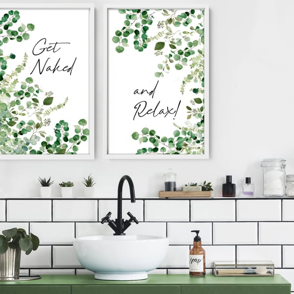 Plant Prints, relax sign bathroom, Tropical Bathroom, Bathroom Decor, Quotes Pri