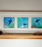 Ocean life Framed trio of mini prints for lovers of the ocean