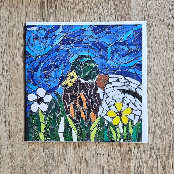 Mosaic Duck Greeting Card 6x6 inch 
