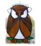 SOLD Owl Suncatcher Stained Glass Handmade Bird Too Wit Too Woo 020 - Image 5