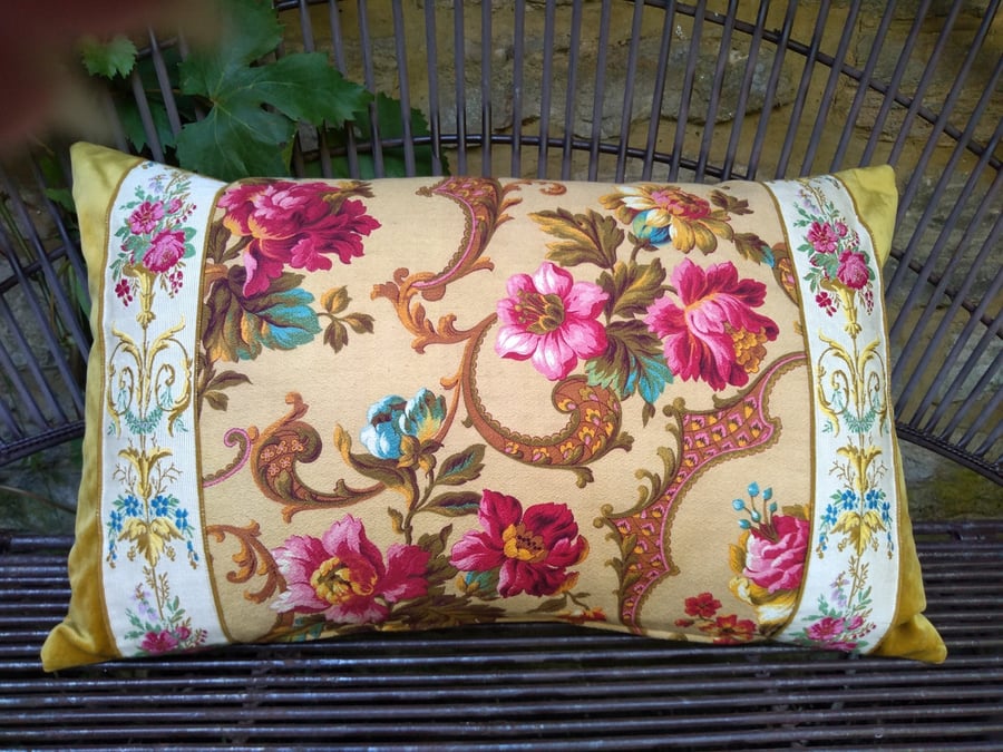 French Antique Fabric Cushion