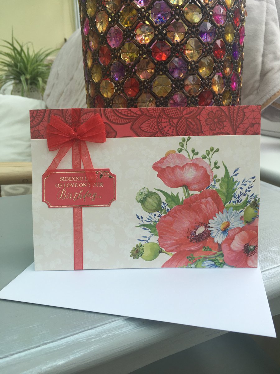 Beautiful poppy birthday card