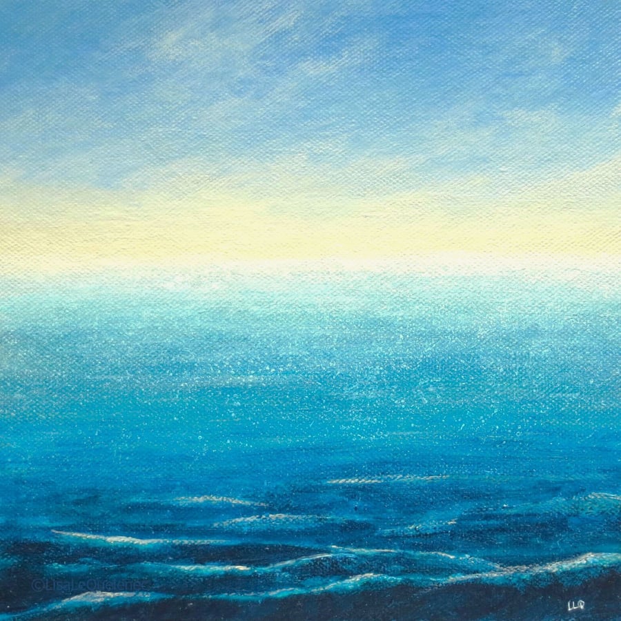 Sparkling light on the sea modern seascape minimalist painting