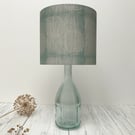 Hand Printed Linen Lampshade in Seafoam Green