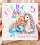 Personalised Mermaid & Unicorn Birthday Card - Girls Rainbow Birthday Card - Image 6