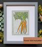 Carrot original wall art, vegetable drawing, small kitchen art