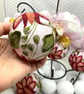 Pink and Gold Christmas Bauble with Floral Embroidery, Ribbons and Flowers - Image 6