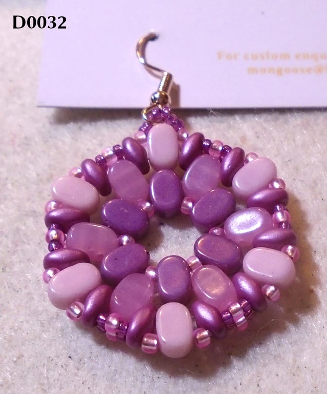 Hexagonal bead earrings (customisable)