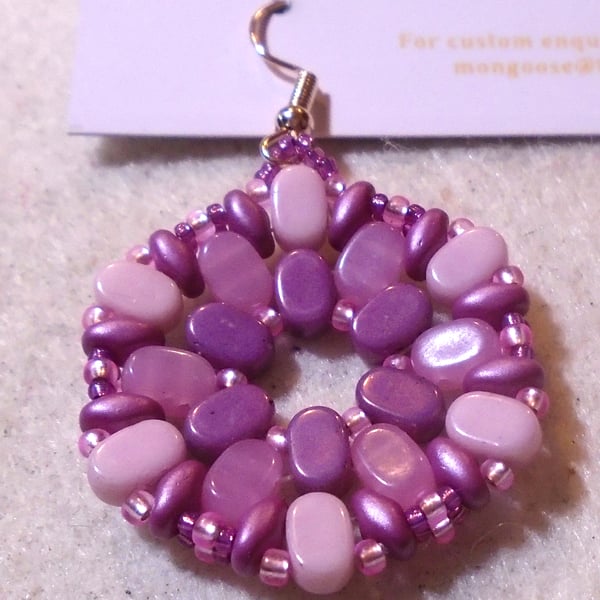Hexagonal bead earrings (customisable)