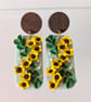 Sunflower spray drop earrings 