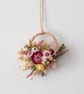 Mini dried flower pink and yellow wreath gift hanging - Image 5