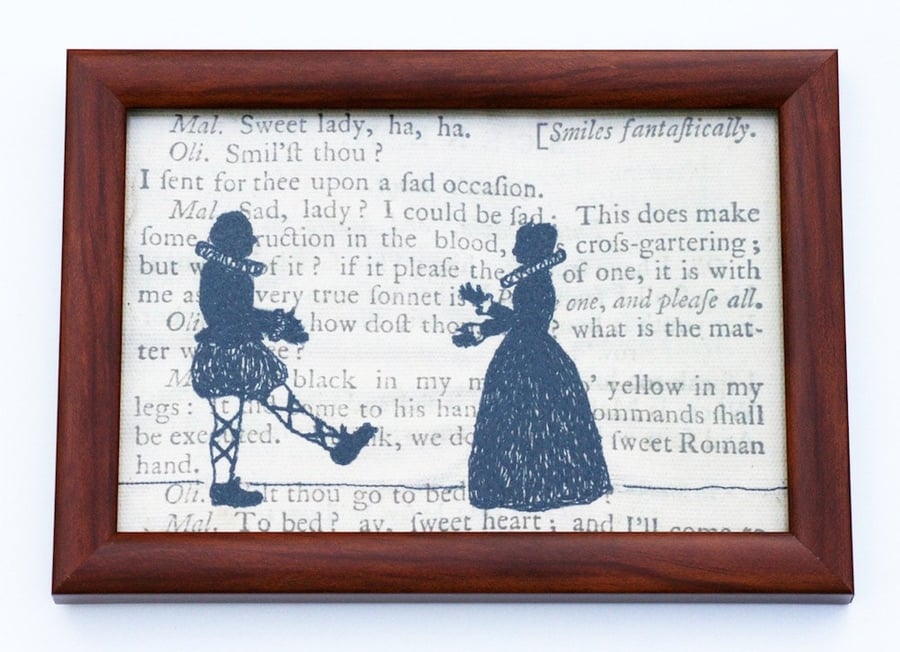 Classic Literature - Shakespeare's Twelfth Night Silhouette Framed Embroidery 