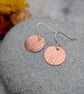 Copper Bark Pattern Disc Earrings - JBJ1088 - Image 5