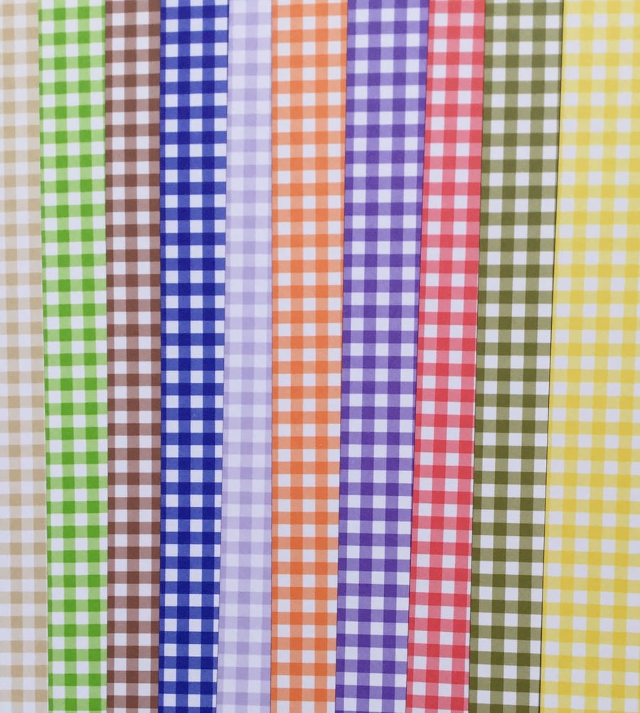 Gingham Card Pack 10 A4 Sheets 