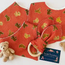 Four piece Gingham Teddy Bear baby set - Baby Gift Set - Baby Shower Gift