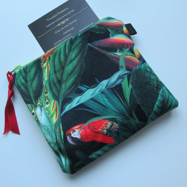 Green Jungle Printed Velvet  Coin Purse