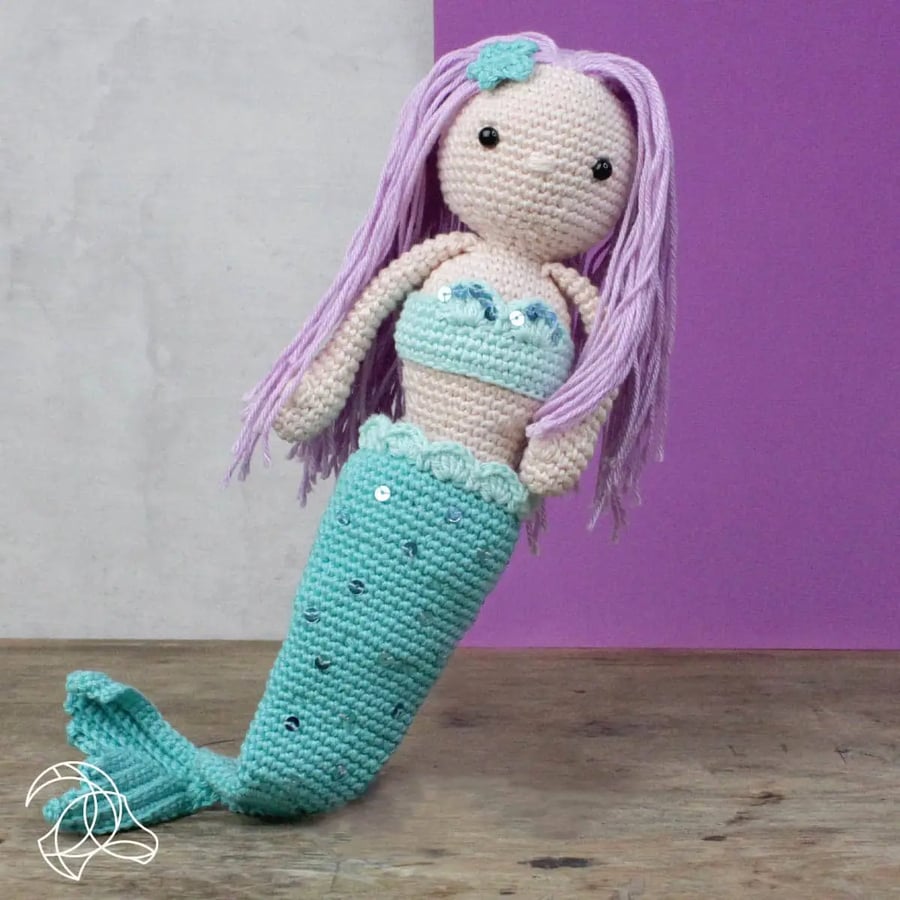 Milou the Mermaid Crochet Kit, DIY craft kit, Craft kit gift, Amigurumi kit