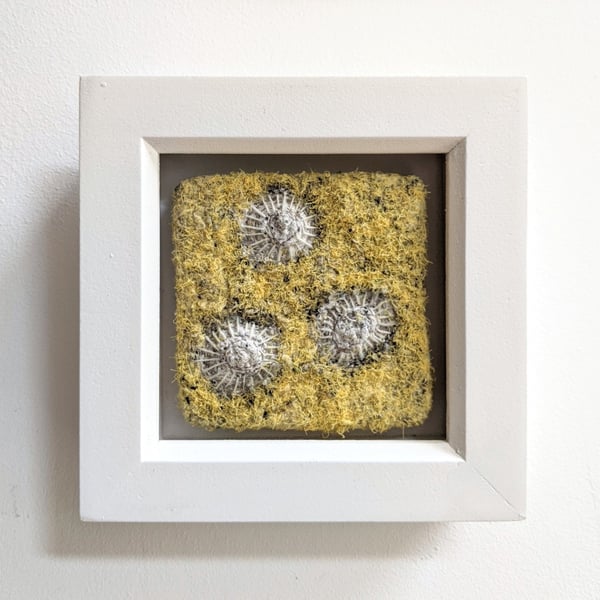 Square Coastal inspired Textile Mini Art Pale Yellow - UNFRAMED