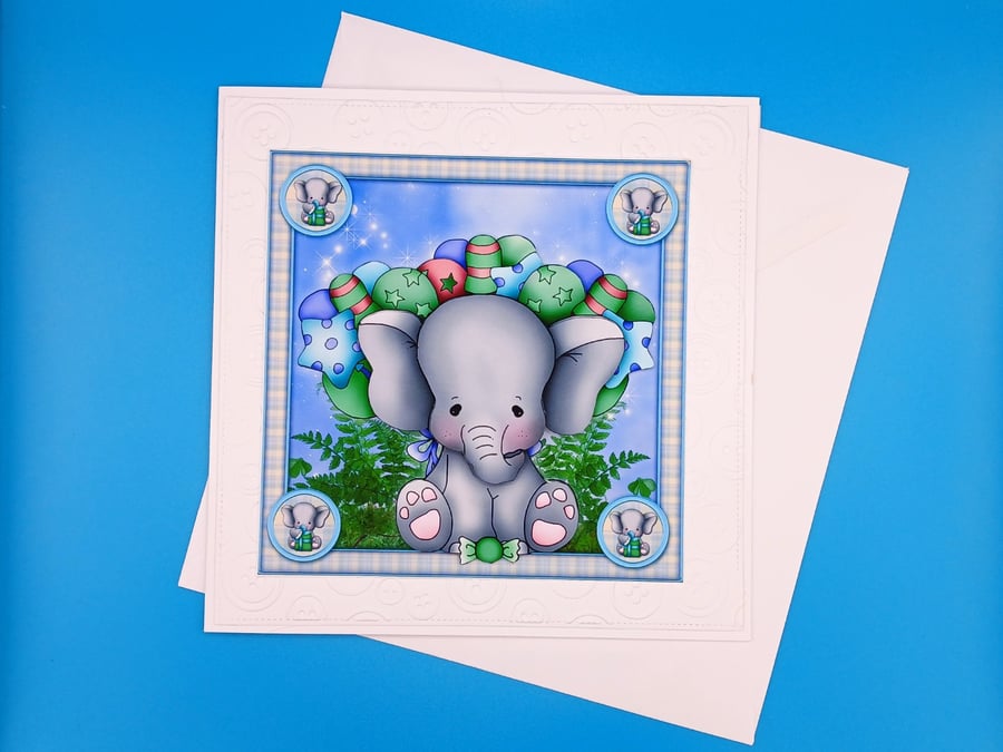 Children's Birthday Card, Boy, Handmade, DEcoupage