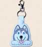 Kawaii Husky Keyring - Embroidered Cute Dog Bag Charm - Image 3