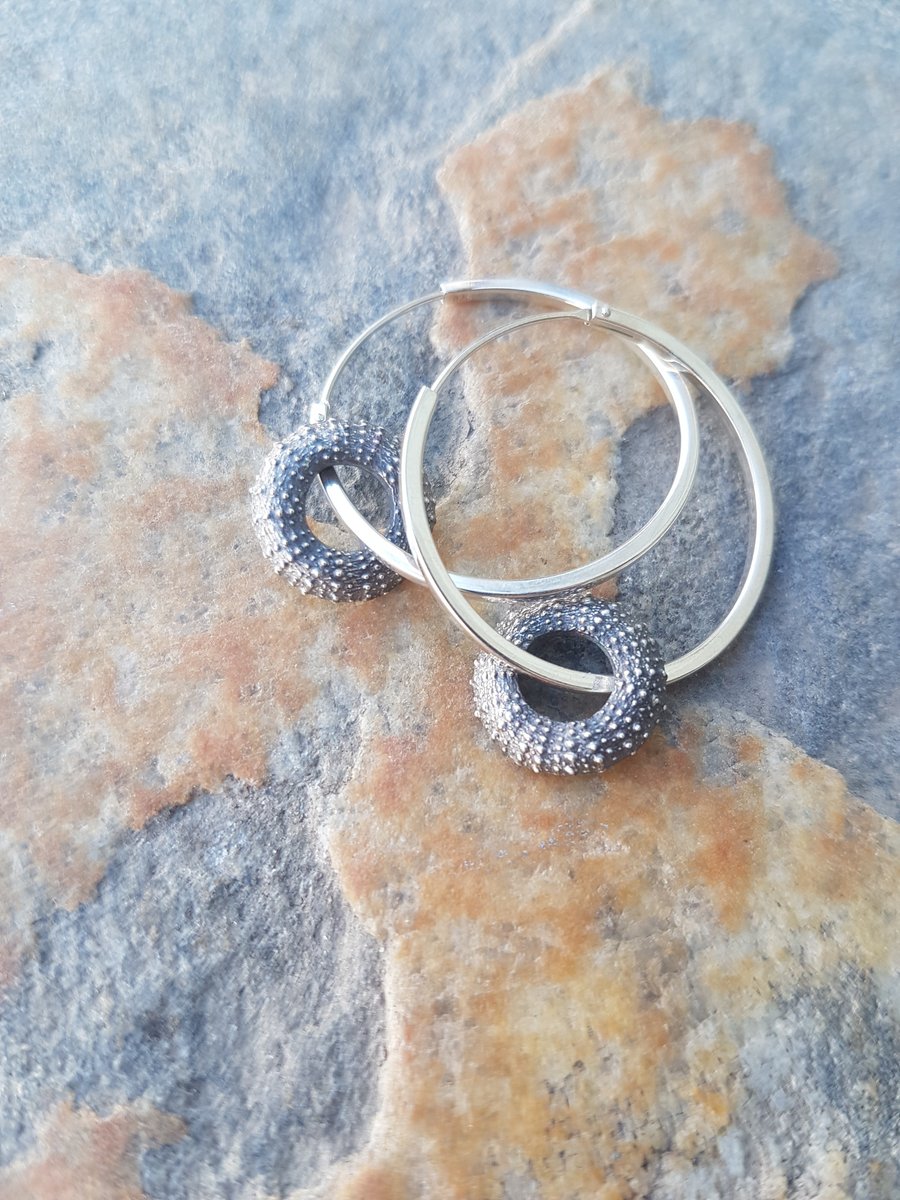 Sea Urchin Hoop Earrings