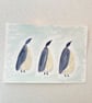 Three Marching Penguins original watercolour painting. Size A4 - Image 3