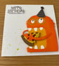 Handmade Monster Birthday Card Pizza Party Design - Image 4