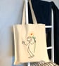 Tote shoulder bag, quirky stickman, flower power,  boho, pride, festival  - Image 6