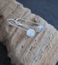 Textured silver threader drop earrings, simple dangle earrings - Image 3