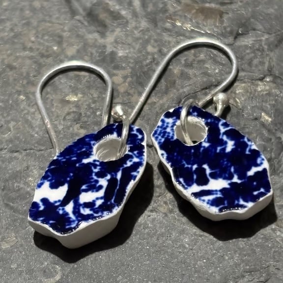 Handmade Drop Earrings, Ceramic, Unique Earrings, vintage, sustainable gifts.