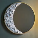 38cm Gold Moon Mirror Handmade Celestial Wall Mirror  Lunar Home Decor Moon