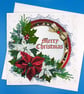 Large Christmas card, Decoupage, Handmade, Parents, Husband, Wife