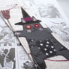 freehand embroidery fabric bookmark zombie witch cat