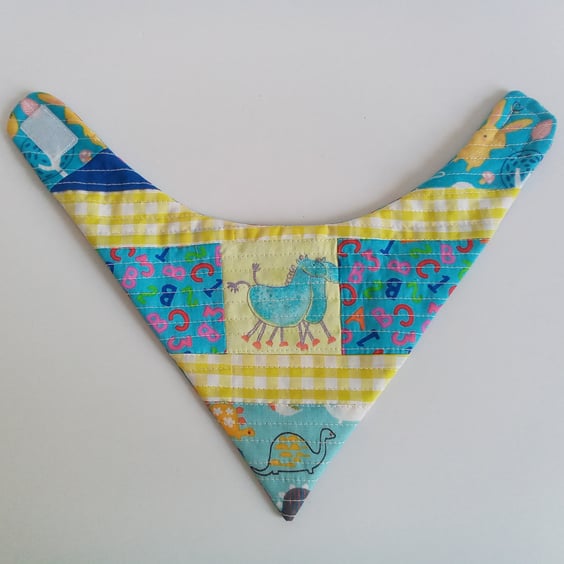 Bandana bib, bib, patchwork bandana bib, quilted bib, reversible bandana bib