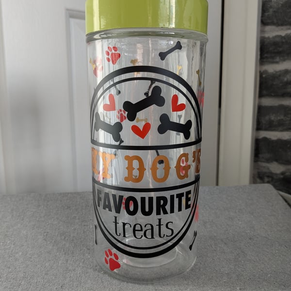 Dog treat jar, dog biscuit jar, can be personalised