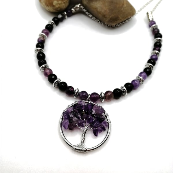 Amethyst Tree Necklace