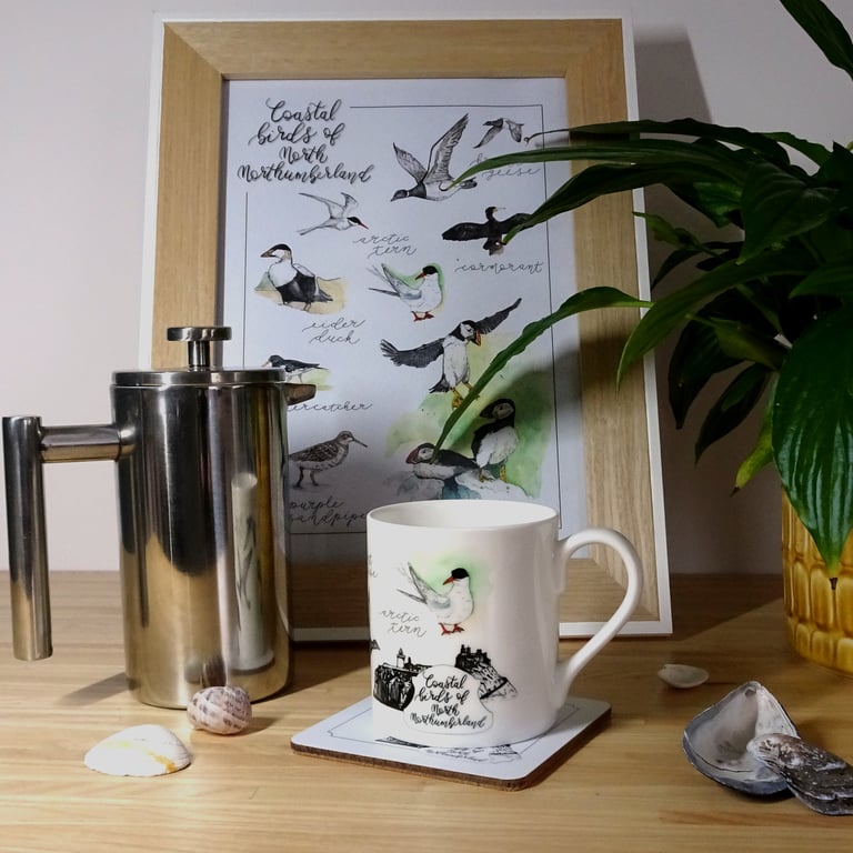 Coastal Birds of North Northumberland Fine Bone China Mug