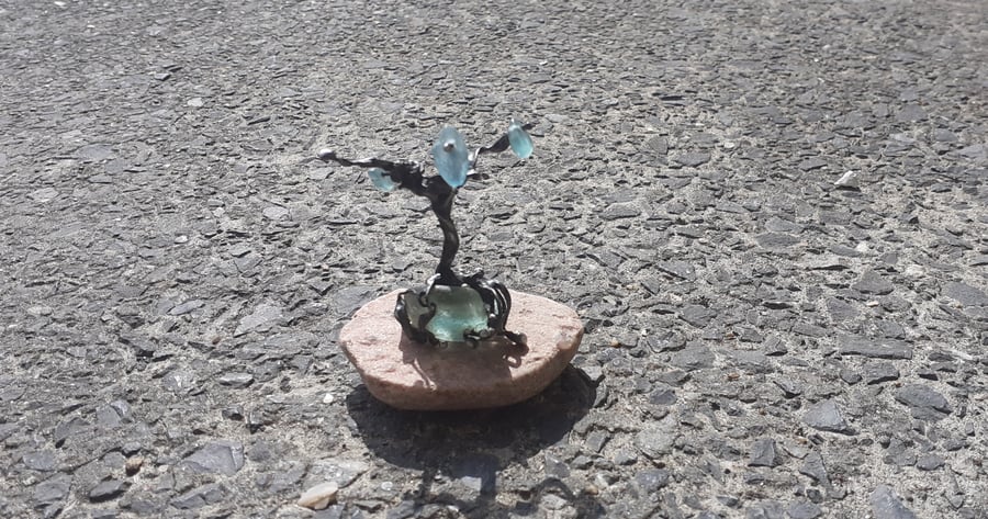 Sea glass suncatcher tree ornament