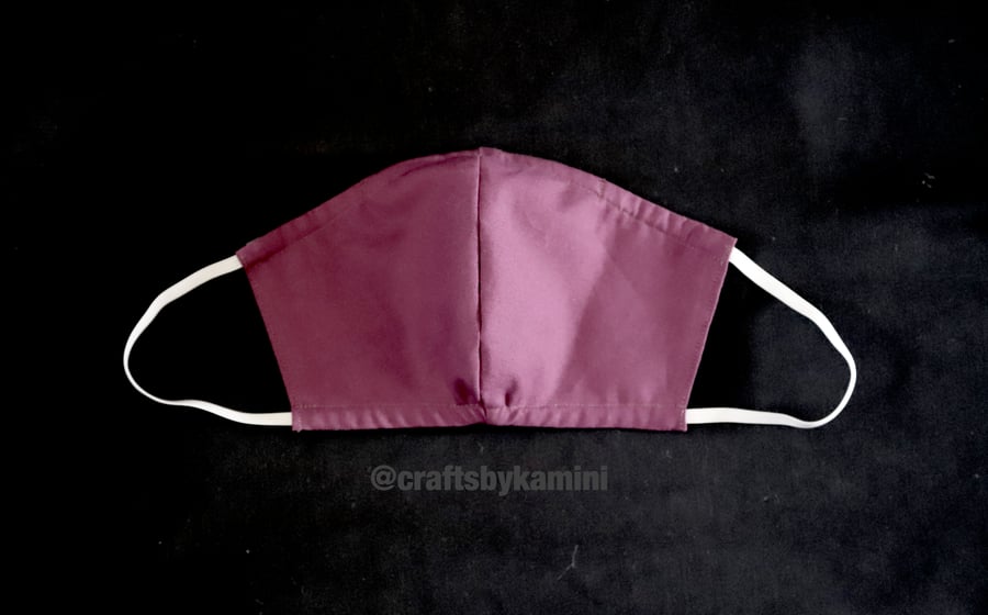 Purple washable face covering with nose wire and filter pocket(postage included)