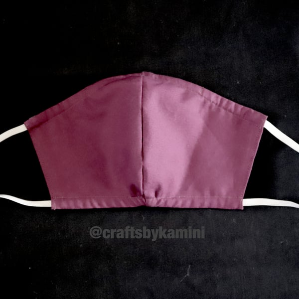 Purple washable face covering with nose wire and filter pocket(postage included)