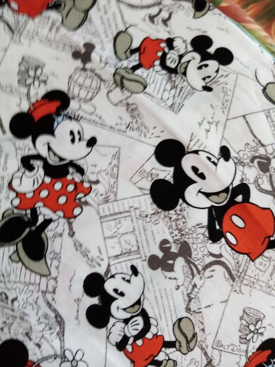 Mickey Mouse, Minnie Mouse, Digital Illustration, Fabric Printing