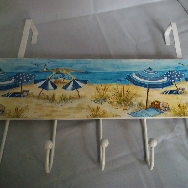 Decorated Over door Hanger Hooks Seaside Beach Umbrellas Unusual