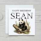 Personalised Panda Birthday Card. Design 10